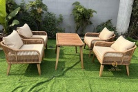 Bộ bàn ghế mây nhựa QD-2102 tạo điểm nhấn cho khu vực thư giãn