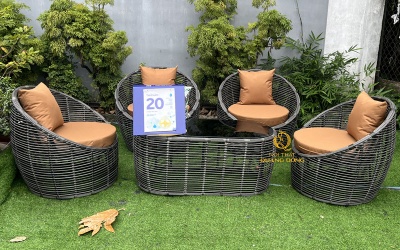 Bàn ghế mây nhựa QD-2117 - Sang trọng, đẳng cấp