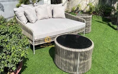 Giường tắm nắng mây nhựa QD - 548