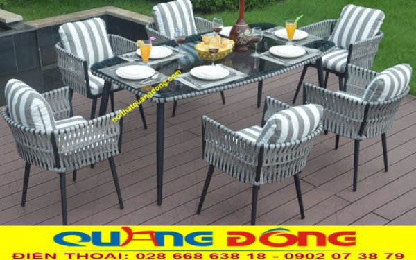 Ghế giả mây ngoài trời sân vườn