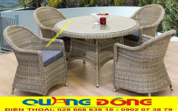 Mẫu ghế giả mây cao cấp dùng ngoài trời 