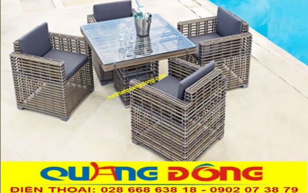 Bàn ghế sân vườn giả mây cao cấp ngoài trời