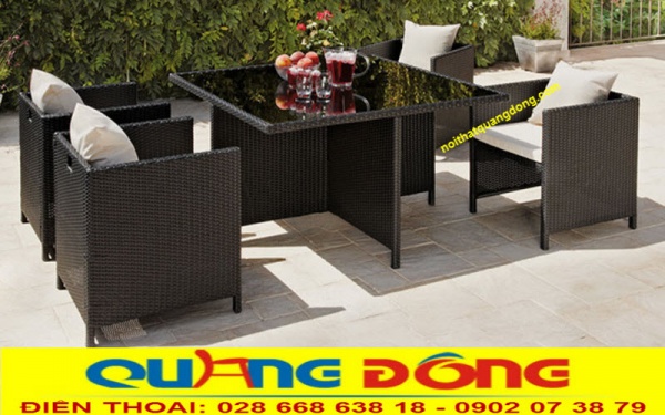 Mẫu ghế giả mây ngoài trời QD-391 thiết kế thông minh, xếp gọn trong vài thao tác