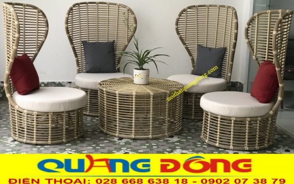 Mẫu bàn ghế mây nhựa dùng ngoài trời sân vườn bằng nhựa giả mây cao cấp, nơi sản xuất ghế nhựa giả mây uy tín tại sài gòn
