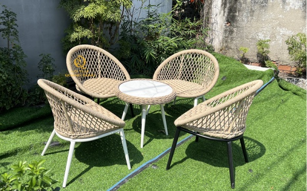Bộ bàn ghế mây nhựa sân vườn QD-2109 cao cấp