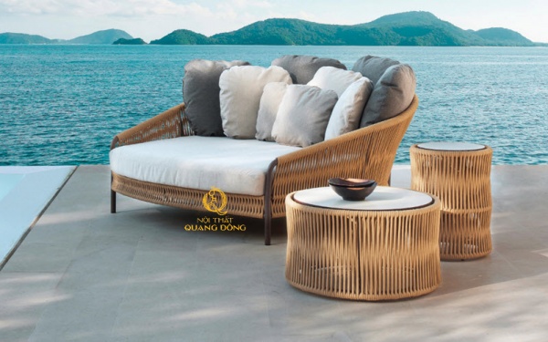 Giường tắm nắng mây nhựa QD - 548
