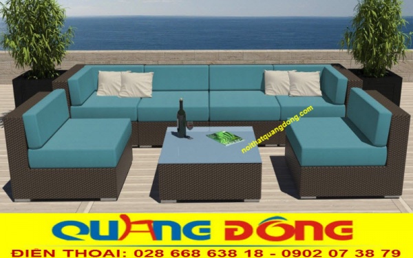 Thiết kế vuông vức, đều đặn và chuẩn mực của dòng sofa truyền thống là điểm dành riêng cho bộ sofa giả mây QD-665
