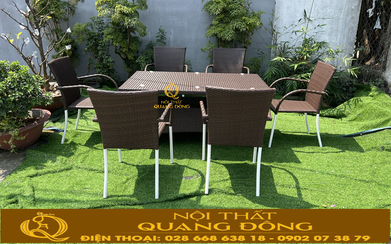 Bàn ghế giả mây QD-2113 phù hợp cho mọi không gian