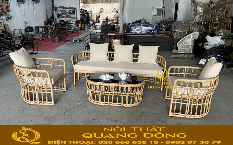 Sofa giả mây QD-684 thiết kế tinh tế, chất liệu cao cấp