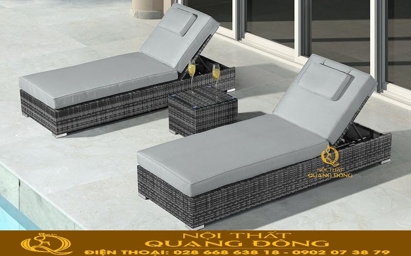 Ghế hồ bơi mây nhựa có khả năng chống chịu thời tiết