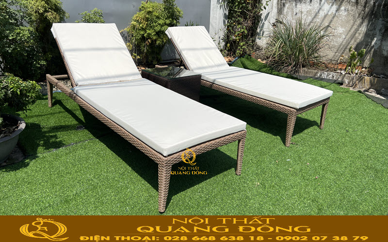 Ghế hồ bơi mây nhựa đa dạng kiểu dáng, màu sắc