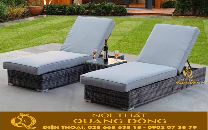 Ghế nằm hồ bơi QD - 1235 mang gam màu nâu