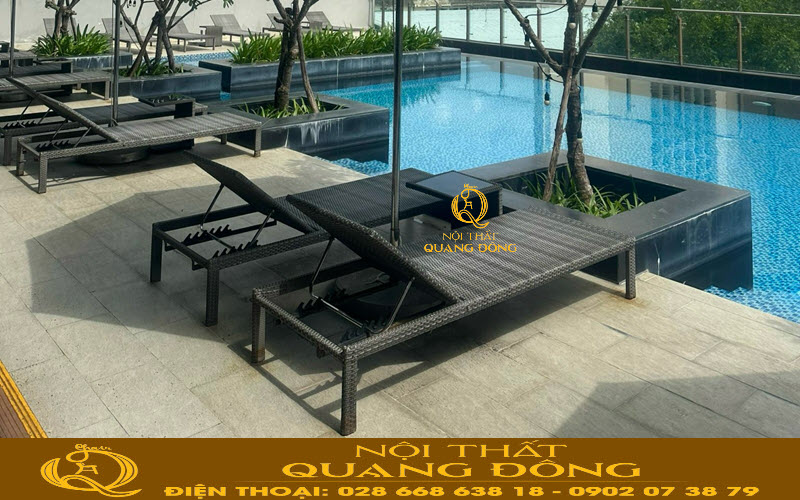 Ghế nằm hồ bơi QD-1247 được thiết kế với kiểu dáng thon gọn