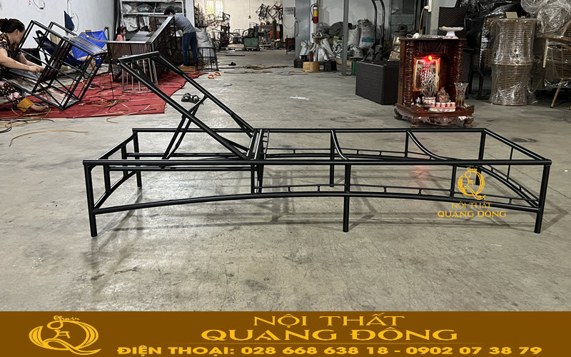 Ghế hồ bơi QD-248 được sử dụng khung sườn bằng thép sơn tĩnh điện chống oxy hóa, chống gỉ sét Khung sườn bằng thép được sơn tĩnh điện cho mẫu ghế hồ bơi QD-248