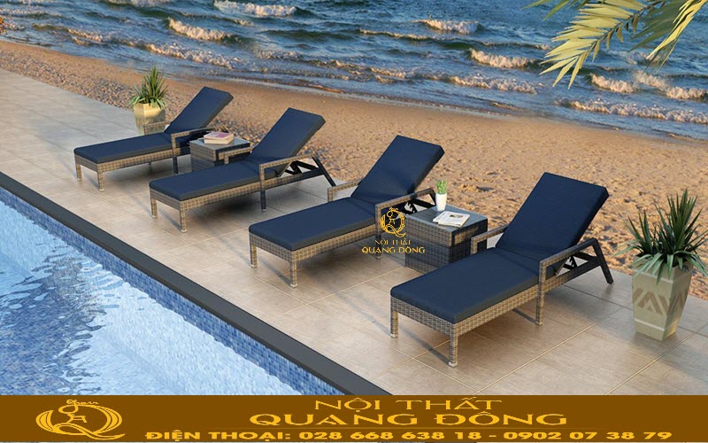 Ghế nằm hồ bơi QD -568 điểm nhấn cho không gian ven biển