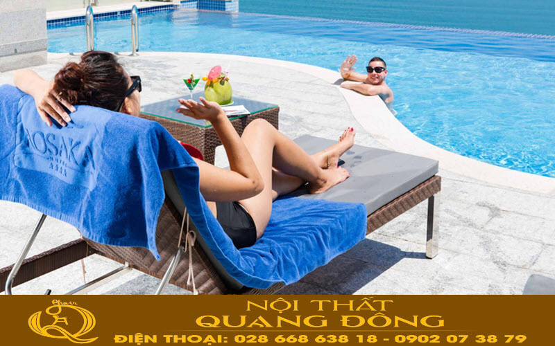 Ghế nằm hồ bơi đôi phù hợp cho mọi không gian