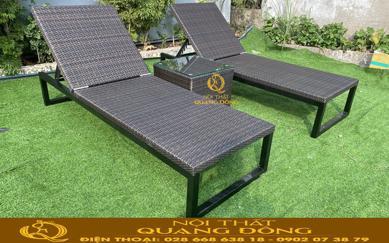 Ghế nằm thư giãn ngoài trời thiết kế không tay rộng thoáng