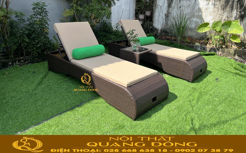 Ghế hồ bơi ngoài trời có thiết kế đẹp kiểu dáng hiện đại Ghế nằm thư giãn mang kiểu dáng không tay vịn rộng thoáng
