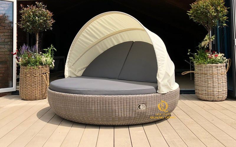 Giường tắm nắng QD-547| mẫu giường ngoài trời cao cấp