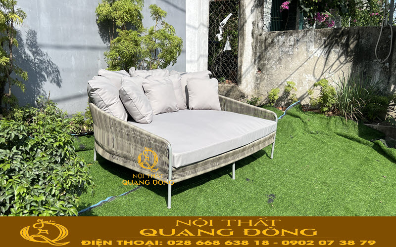 Giường tắm nắng sử dụng sợi mây nhựa tròn 4-5ly cao cấp