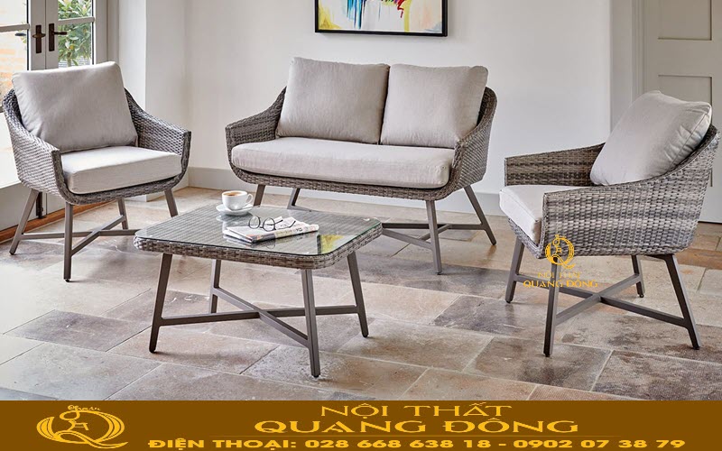 Sofa mây nhựa QD-667| sofa giả mây cao cấp