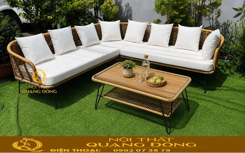 Sofa mây nhựa mang vẻ đẹp giống mây tự nhiên