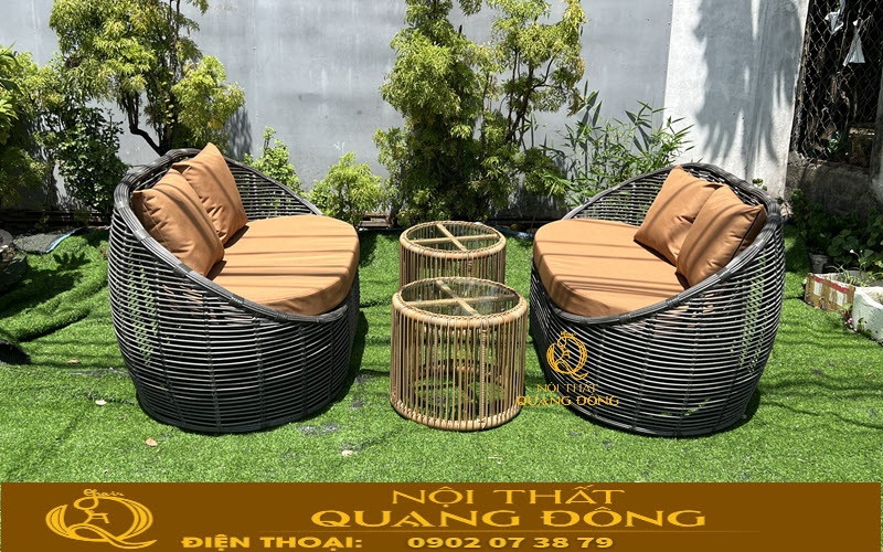 Sofa mây nhựa phù hợp với nhiều công trình ngoài trời