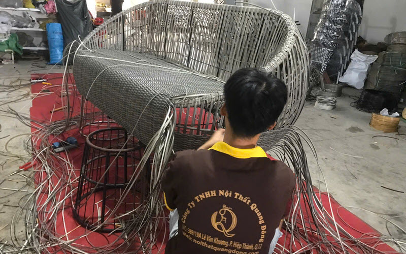 Sợi mây nhựa chính phẩm có độ đàn hồi, deo dai tốt