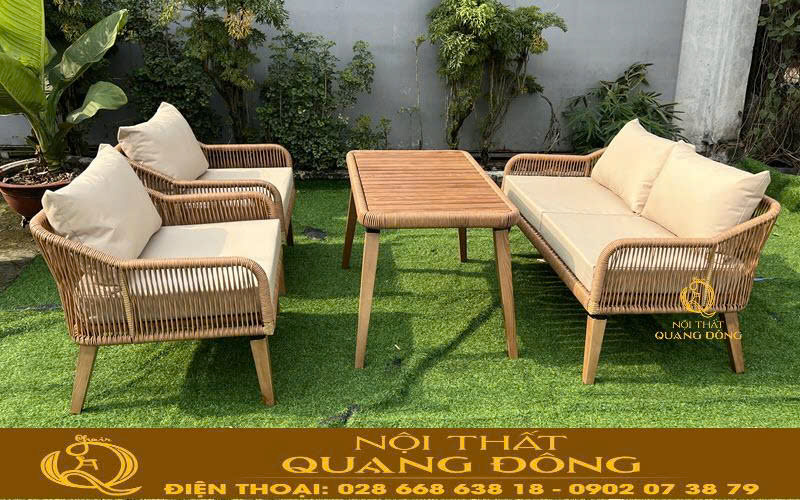 Sofa nhựa giả mây phù hợp cho mọi không gian sử dụng