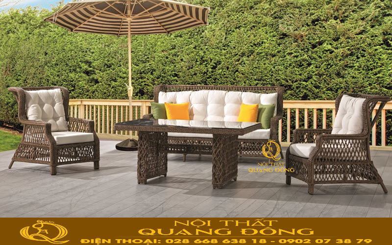 Sofa mây nhựa QD-719| sofa giả mây cao cấp