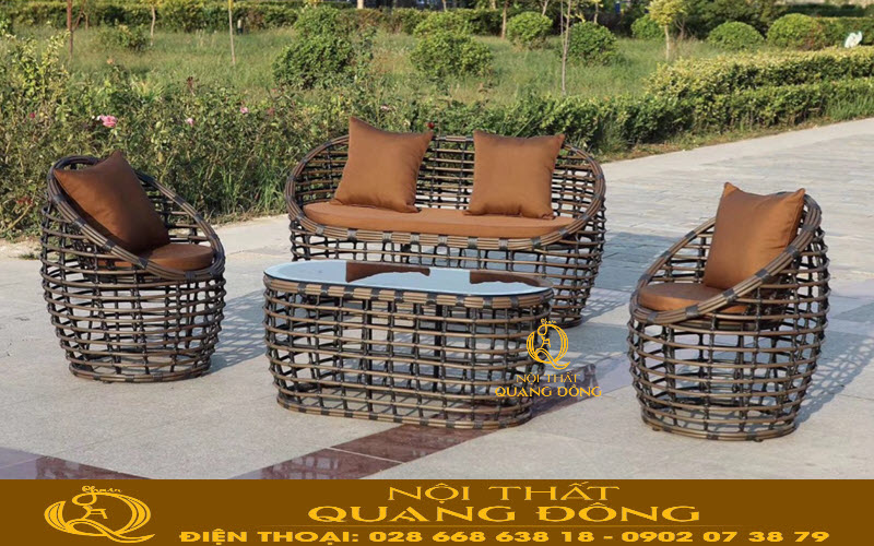 Sofa mây nhựa QD-721 thiết kế đẹp và bền chắc Sofa mây nhựa QD-721| mẫu sofa chuyên dụng ngoài trời