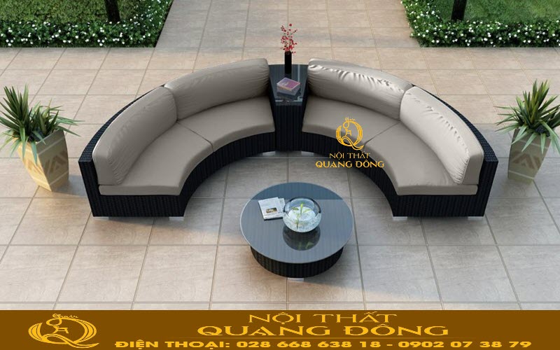 Sofa mây nhựa QD-722| mẫu sofa mây nhựa cao cấp