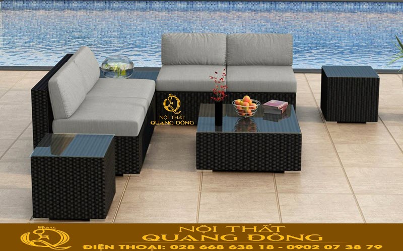 Sofa mây nhựa QD-736| mẫu sofa góc sử dụng cho mọi không gian khác nhau