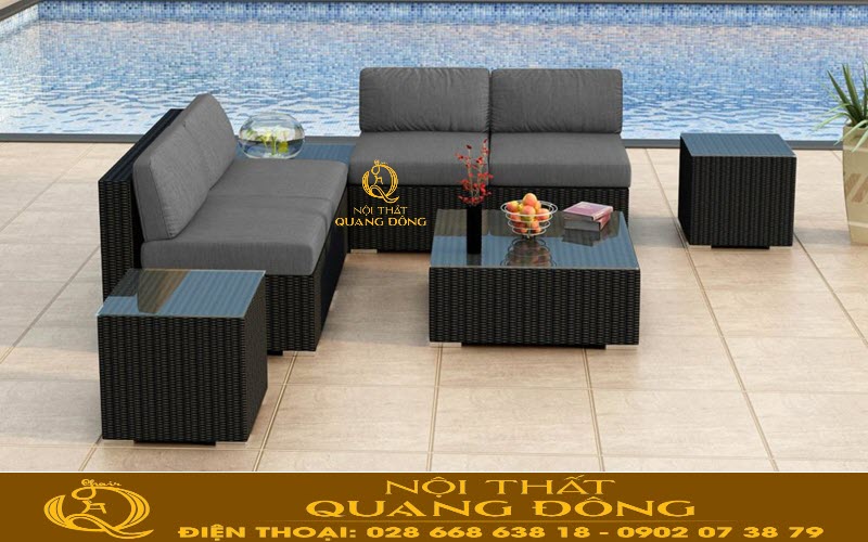 Sofa mây nhựa QD-736| mẫu sofa góc cao cấp