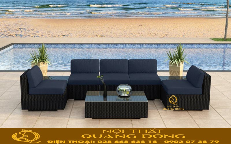 Sofa mây nhựa QD-738| mẫu sofa có thiết kế đơn giản