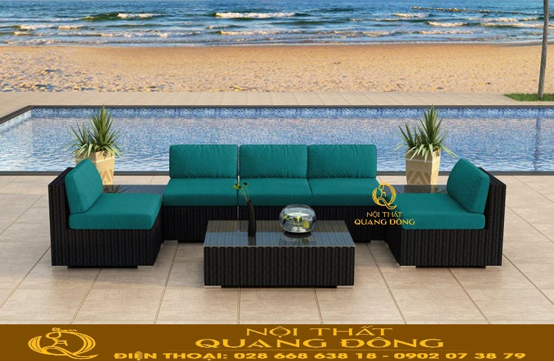 Sofa mây nhựa QD-738| mẫu sofa mây nhựa đẹp