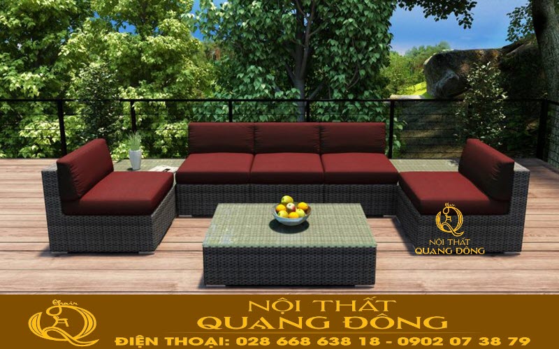 Sofa mây nhựa QD-739 mẫu sofa có kiểu dáng đơn giản, dễ lắp ghép Sofa mây nhựa QD-739| sofa mây nhựa cao cấp