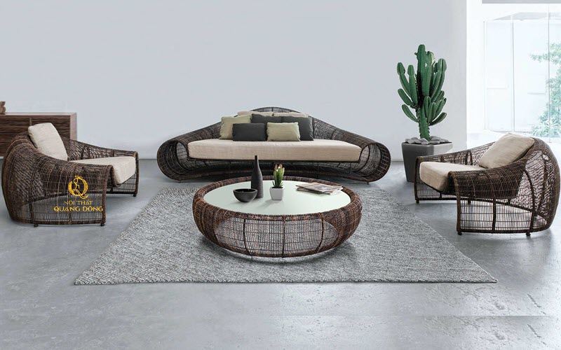 Sofa nhựa giả mây ngoài trời lựa chọn lâu dài cho mọi không gian sống. Sofa nhựa giả mây ngoài trời QD-694 thiết kế sang trọng