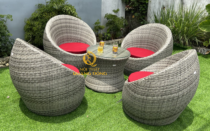 Bàn ghế giả mây bền, đẹp