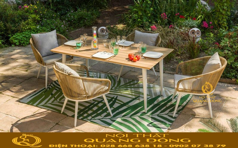 bộ bàn ghế ăn sân vườn cao cấp