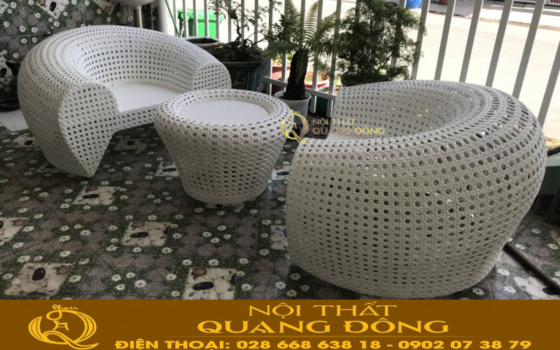 Bàn ghế giả mây QD-2025 giải pháp tối ưu cho không gian ngoại thất, mang đến sự tiện nghi cho không gian sống hiện đại