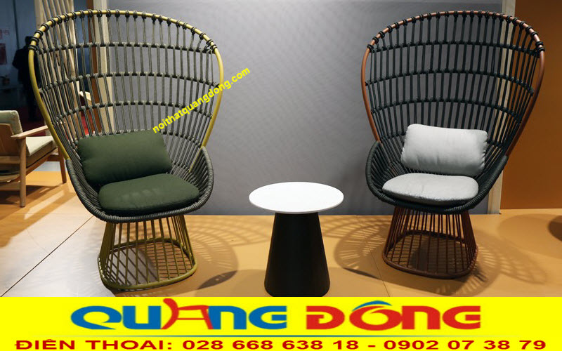 Ghế giả mây đan dây dù polyester