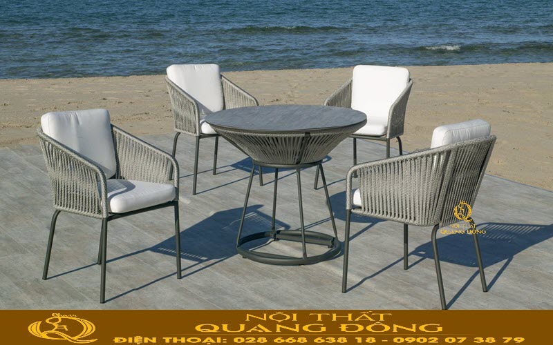 Bàn ghế mây nhựa QD - 2034