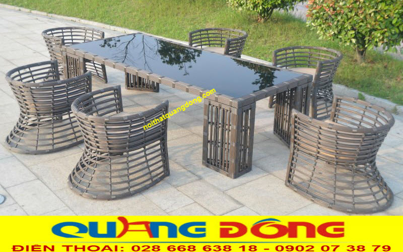 Mẫu bàn ghế sân vườn giả mây tre
