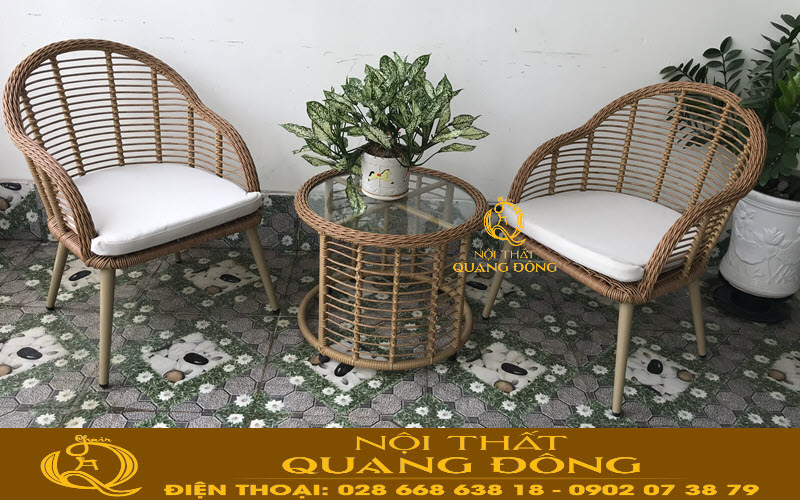 Mẫu sofa mây nhựa QD-2046 nét tinh tế phù hợp mọi không gian sử dụng
