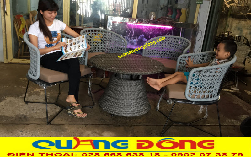 Ghế giả mây cao cấp đan dây dù