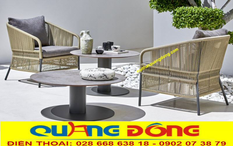 Mẫu bàn ghế ngoài trời giả mây