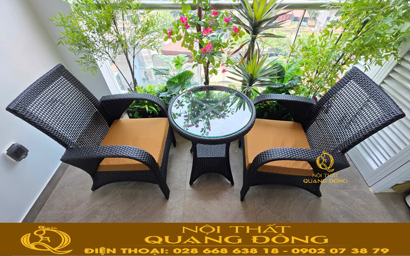 bàn ghế giả mây mang lại gái trị sử dụng cao