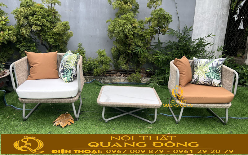 Mẫu bàn ghế sang trọng, nổi bật cho không gian sân vườn Bàn ghế mây nhựa QD-2118 phù hợp cho không gian ngoài trời