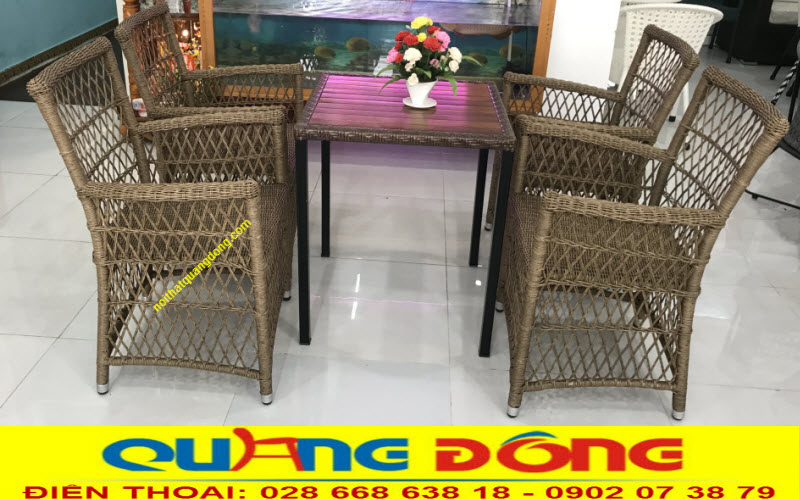 Mẫu bàn ghế giả mây QD-293 giữ nguyên nét truyền thống Việt Nam